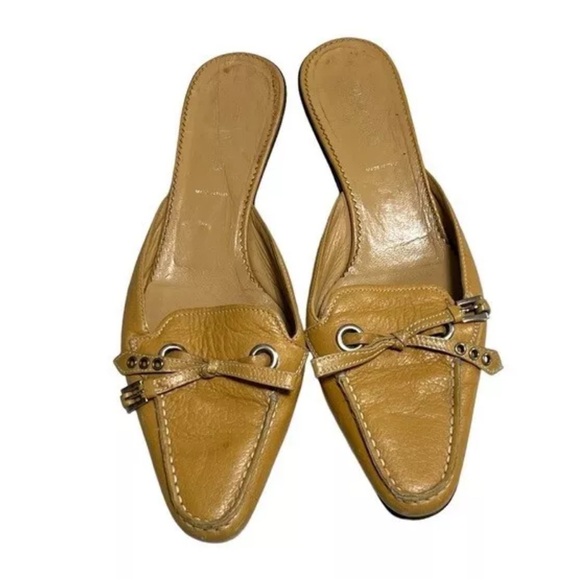 Prada Shoes - PRADA Leather Mule Kitten Heels